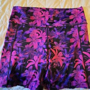 Constantly Varied Gear Floral Athletic Shorts - Purple and Pink